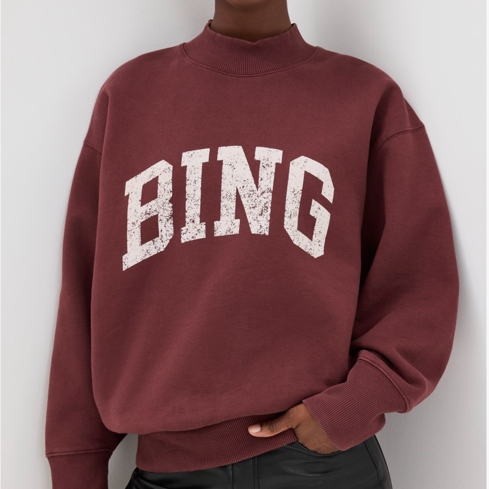 ANINE BING Bradie Bing Sweatshirt in Deep Burgundy